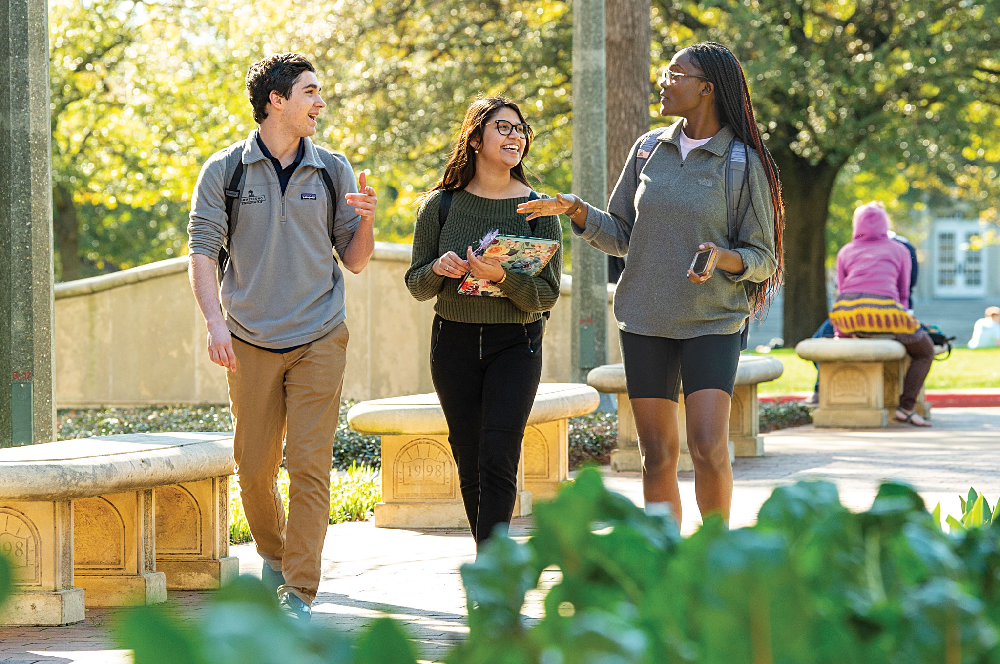 Students walking on campus