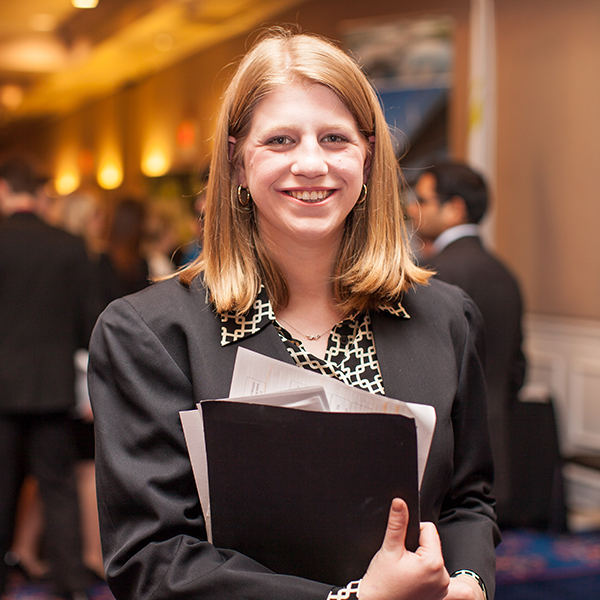 Student holding documents at 色花堂_色花堂 98堂 career event.