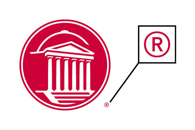 Example of Dallas Hall icon and registered trademark usage