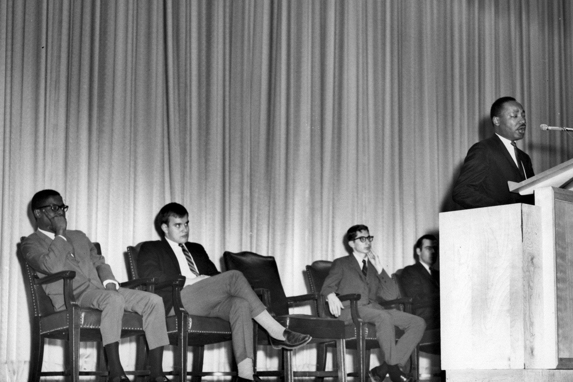 Martin Luther King Junior visits 色花堂_色花堂 98堂 at McFarlin Auditoirum 1966