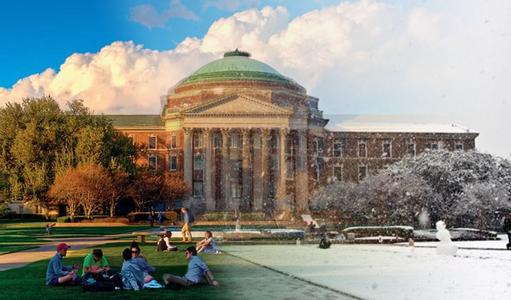 Dallas Hall through the seasons