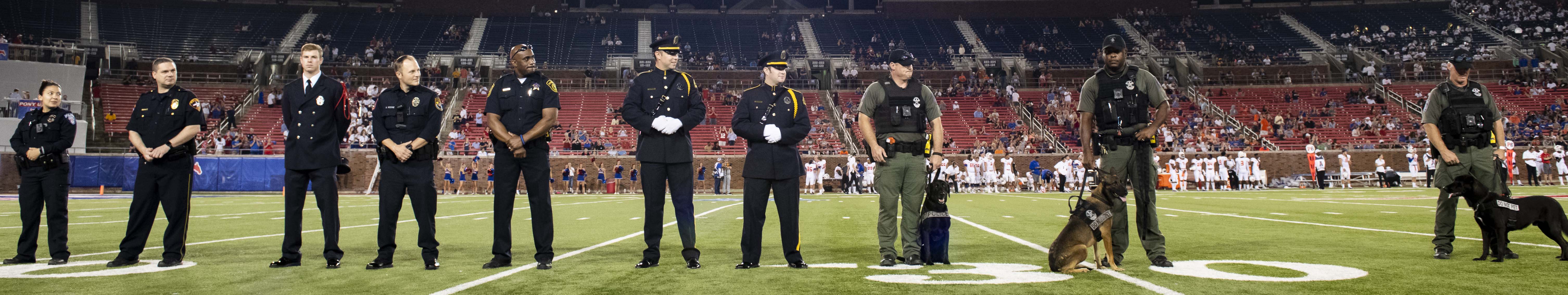 Police on football field