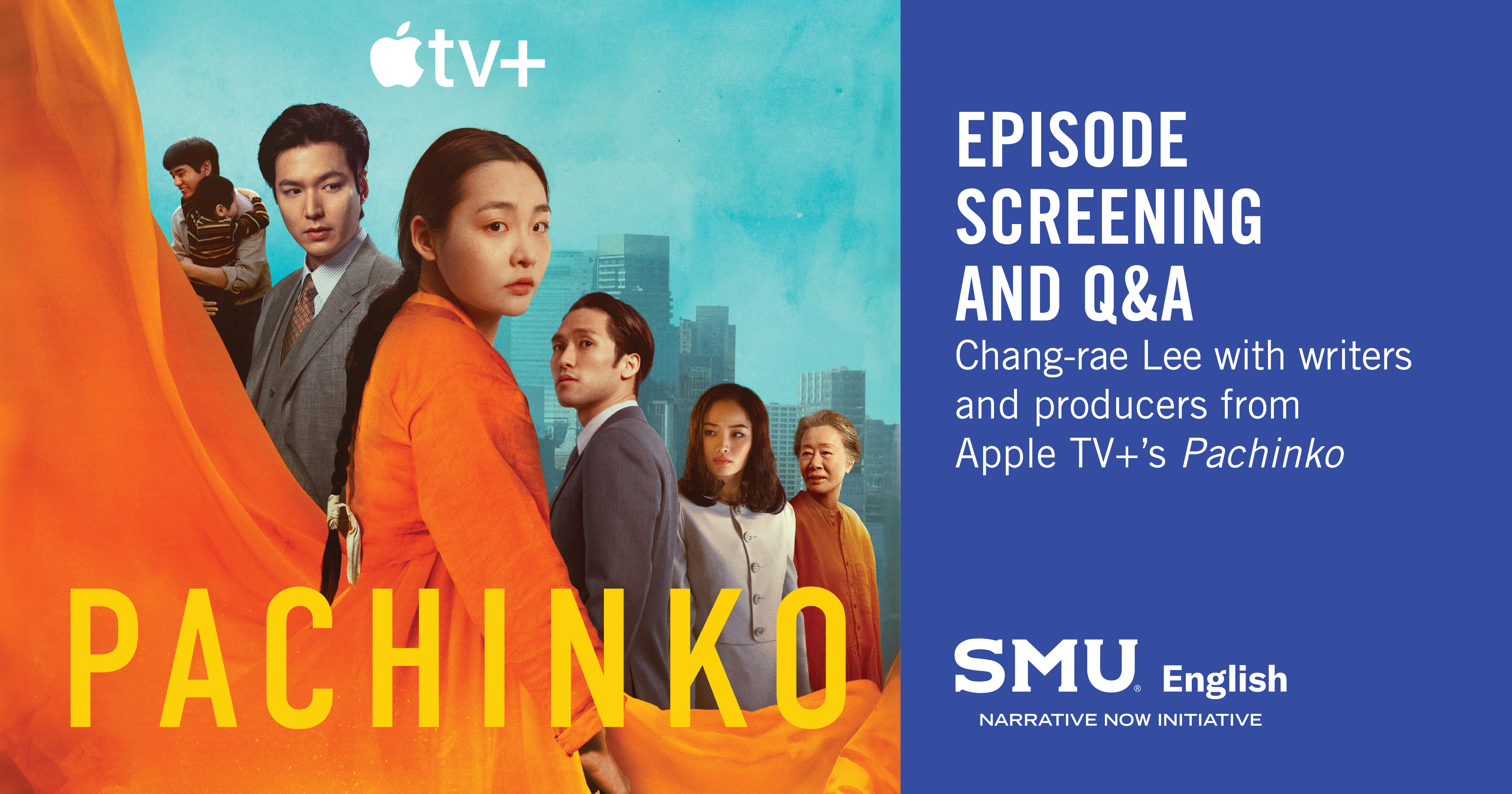 graphic for Pachinko event with heading "Episode Screening and Q&A"