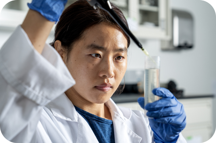 Student conducting research in a lab