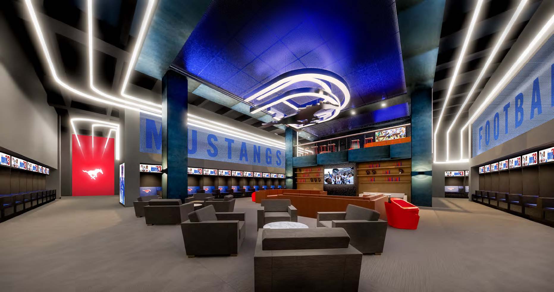 Conceptual rendering of the team lockeroom
