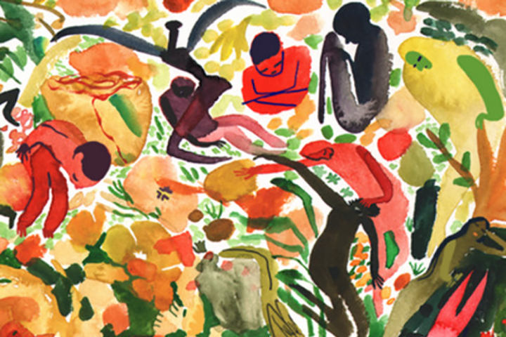 colorful figures and fauna