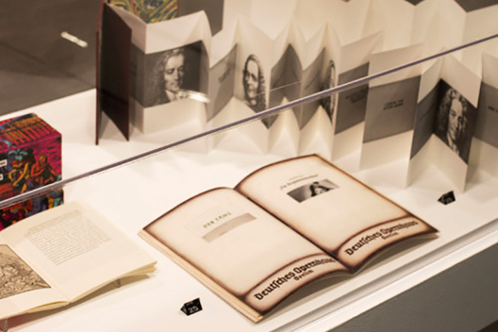 A collection of books including concertina-style