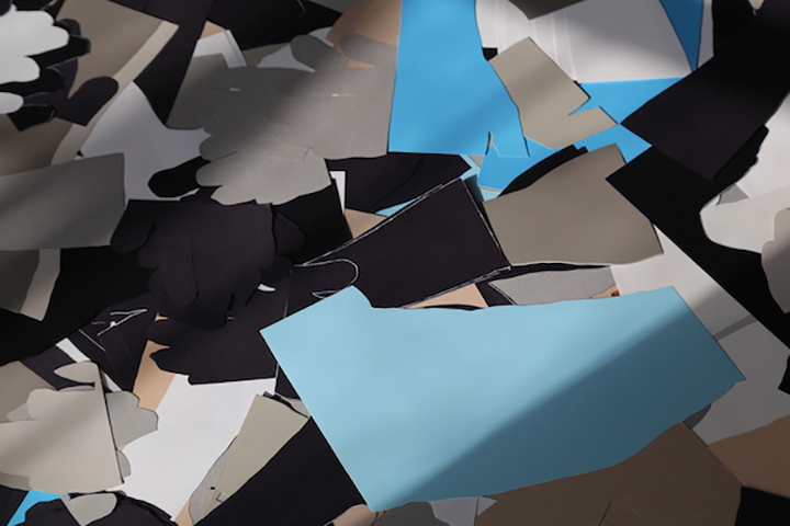 blue, black, gray & white shapes