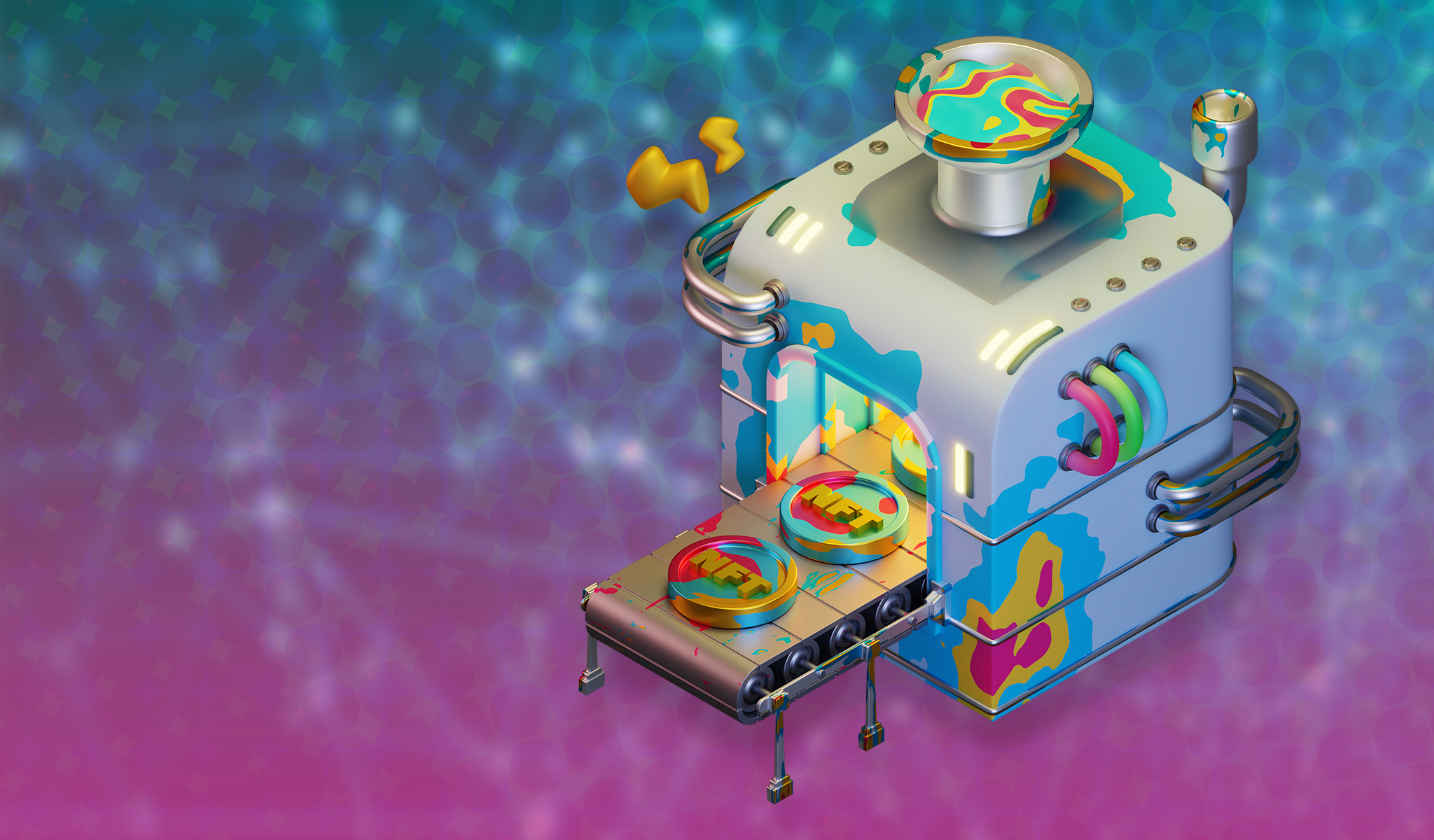 Abstract illustration of NFT minting