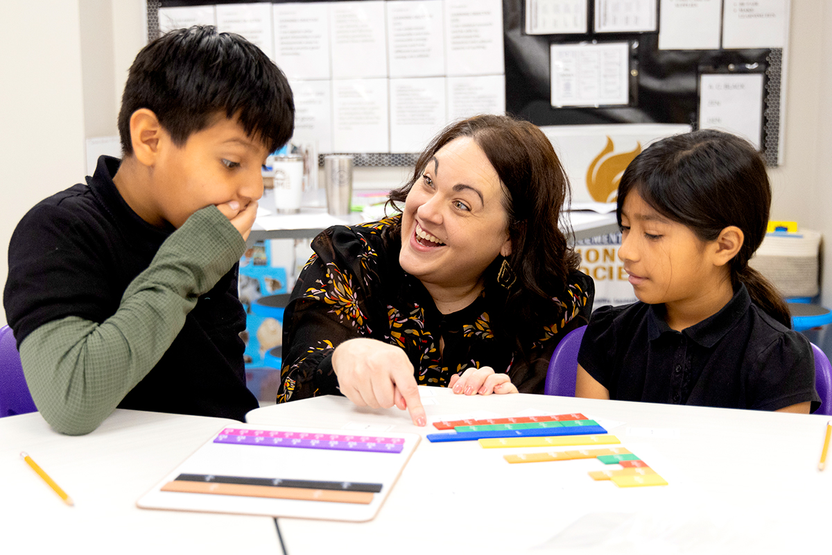 teacher with kids