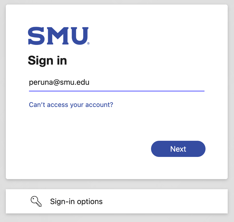 sign in screen 