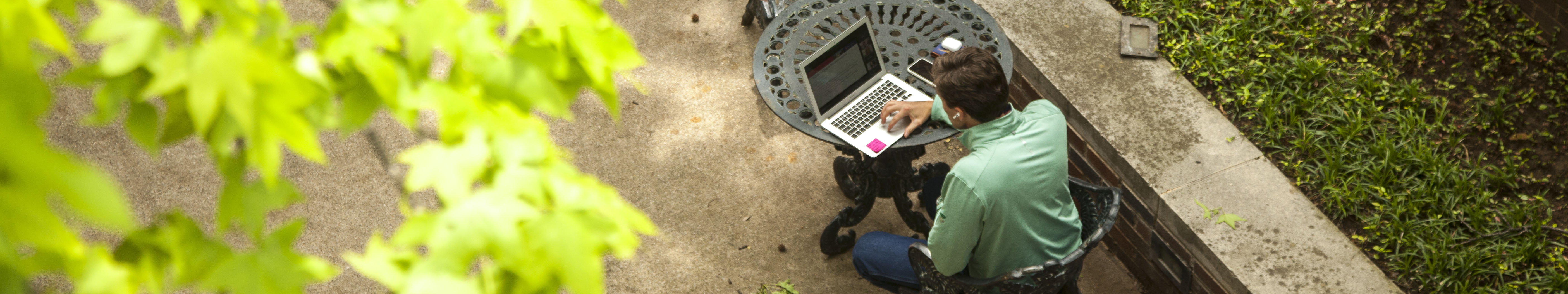 student on computer