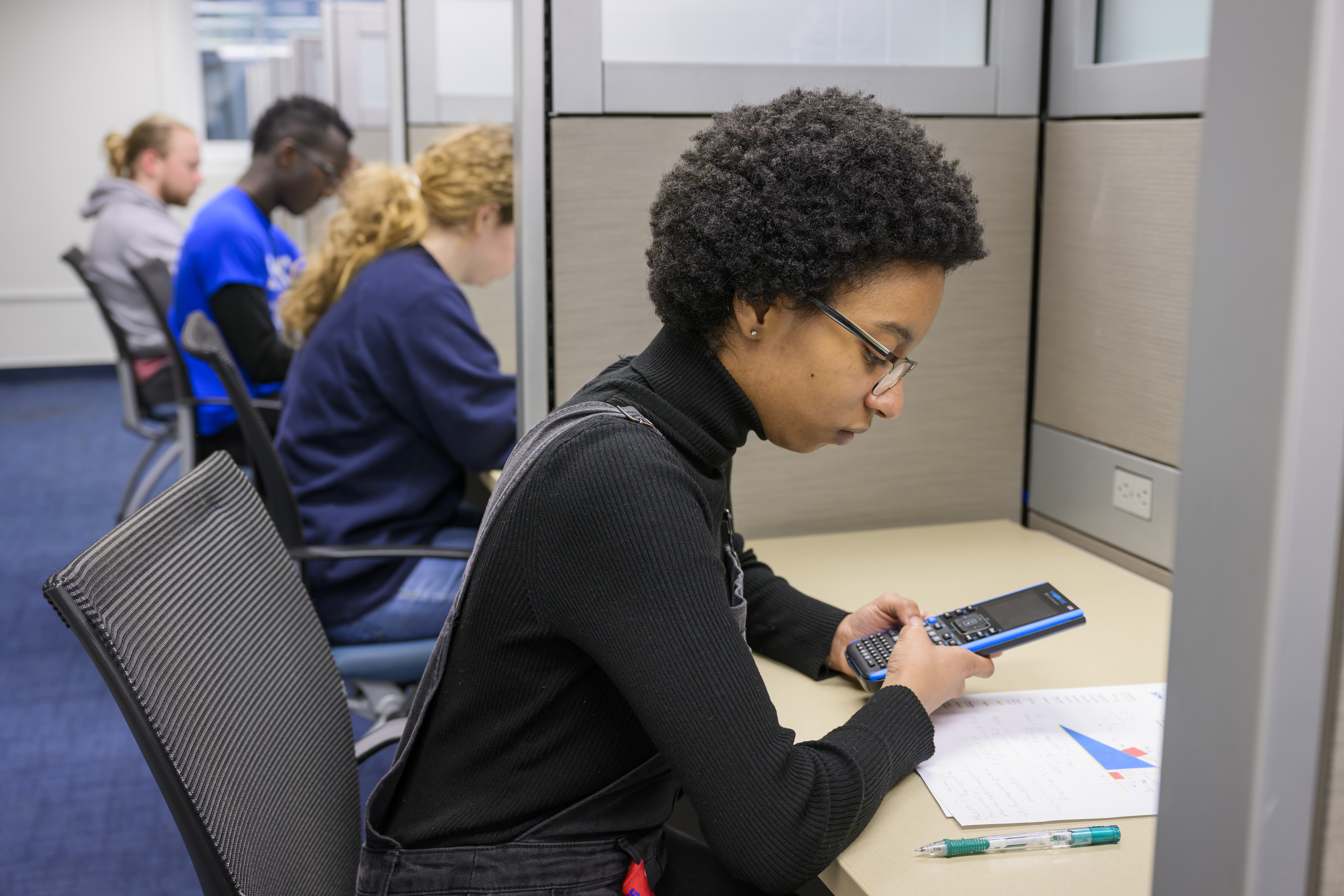 Student studying quiet